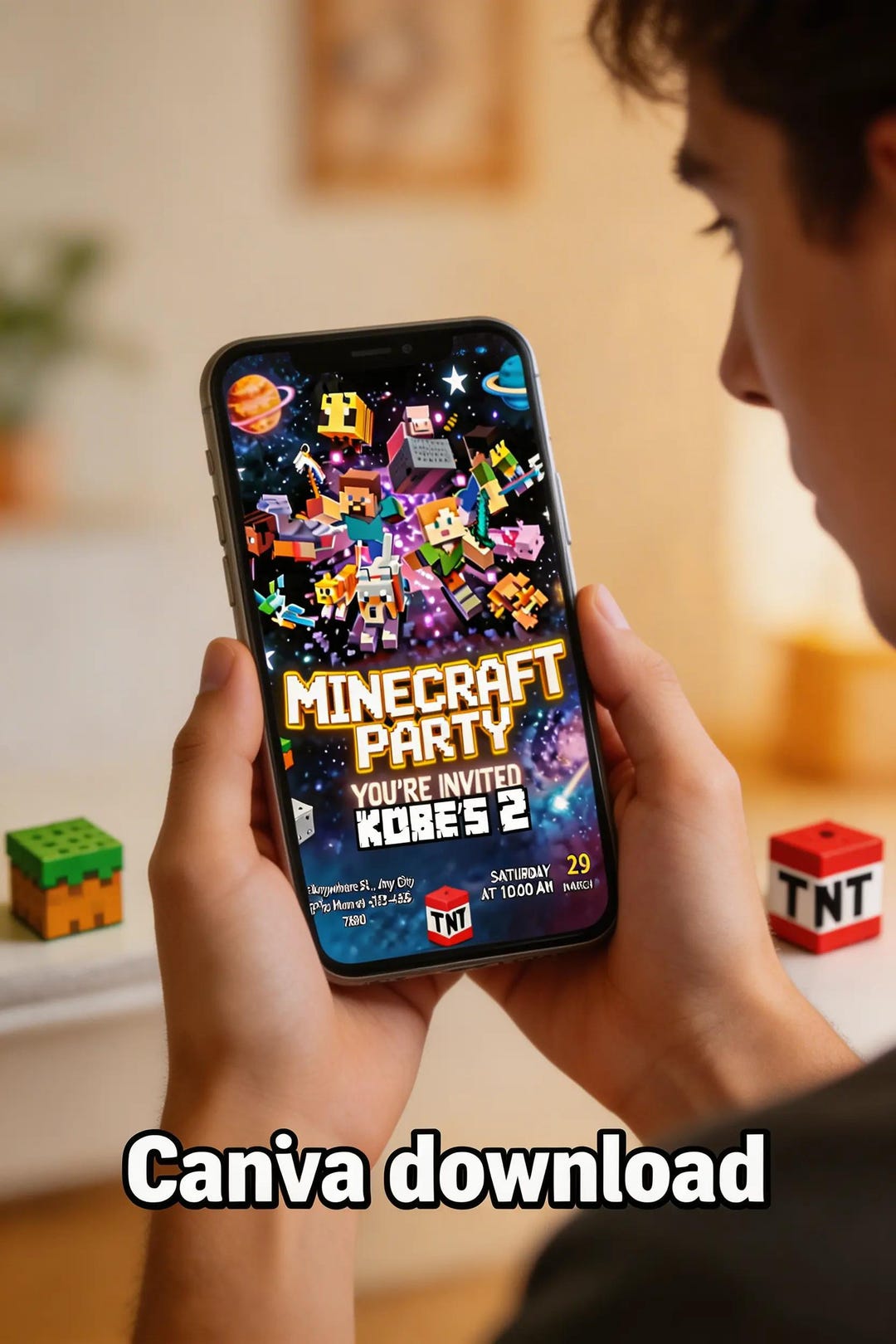 Minecraft Invite Code Playstation Editable Minecraft Invitation, Minecraft Birthday Invitation, Printable ...