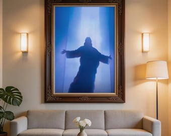 Jesus Christ Inspirational Digital Art Print | Religious Wall Art | Spiritual Christian Home Decor | Modern Framed Art | Digital Art