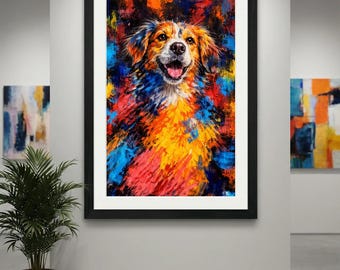 Vibrant Abstract Animal Portraits Digital Art | Colorful Fox, Bear, Horse & Dog Wall Art | Cute Art, Modern Home Decor, Animal Lover Gifts