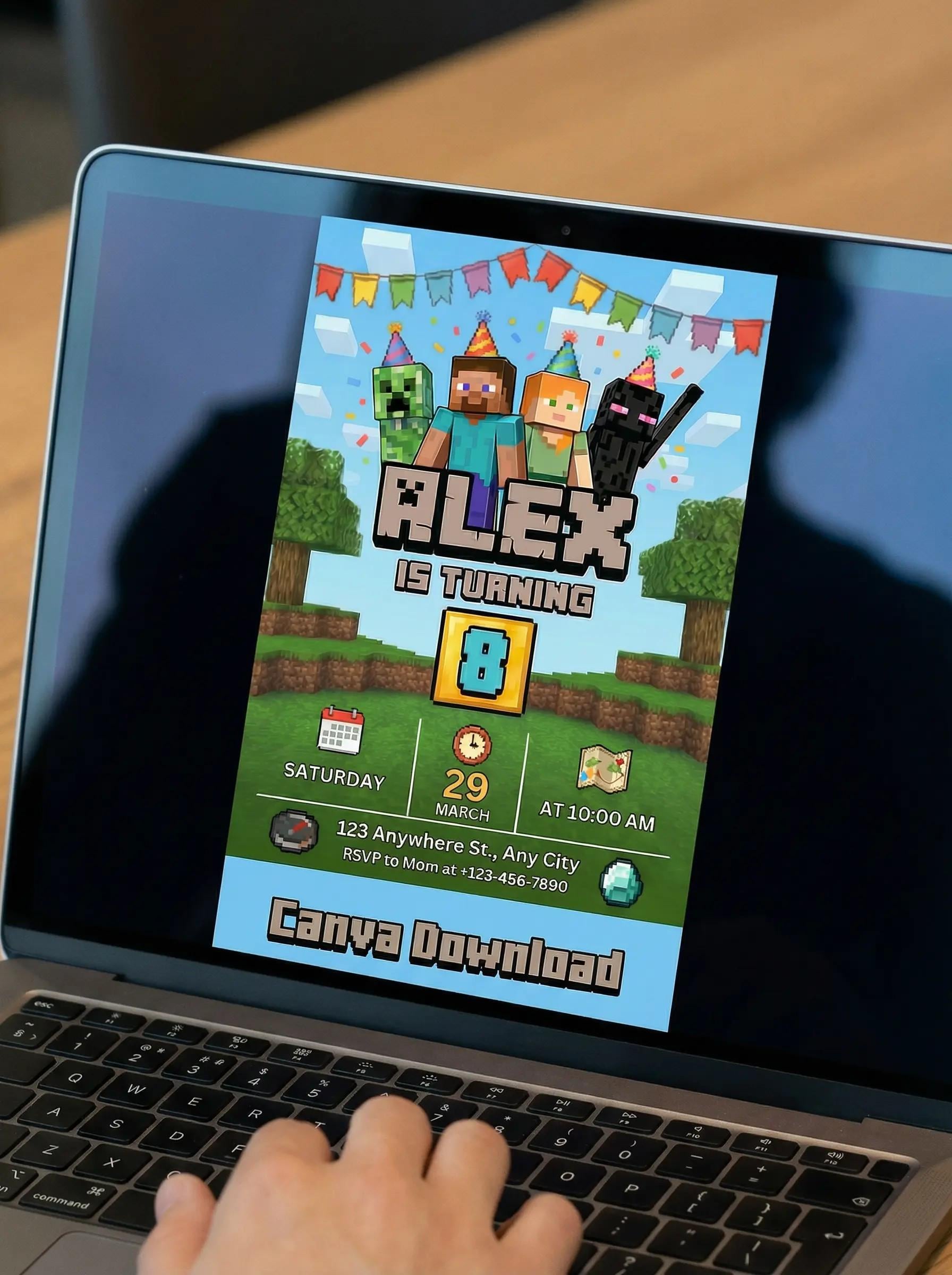 Minecraft Invite Code Playstation Editable Minecraft Invitation, Minecraft Birthday Invitation, Printable ...