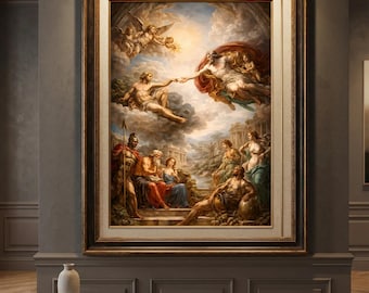 Mythological Gods Art Print | Classical Greek & Roman Inspired Digital Artwork | Divine Power +  Legendary Heroes Wall Art | High-Resolution