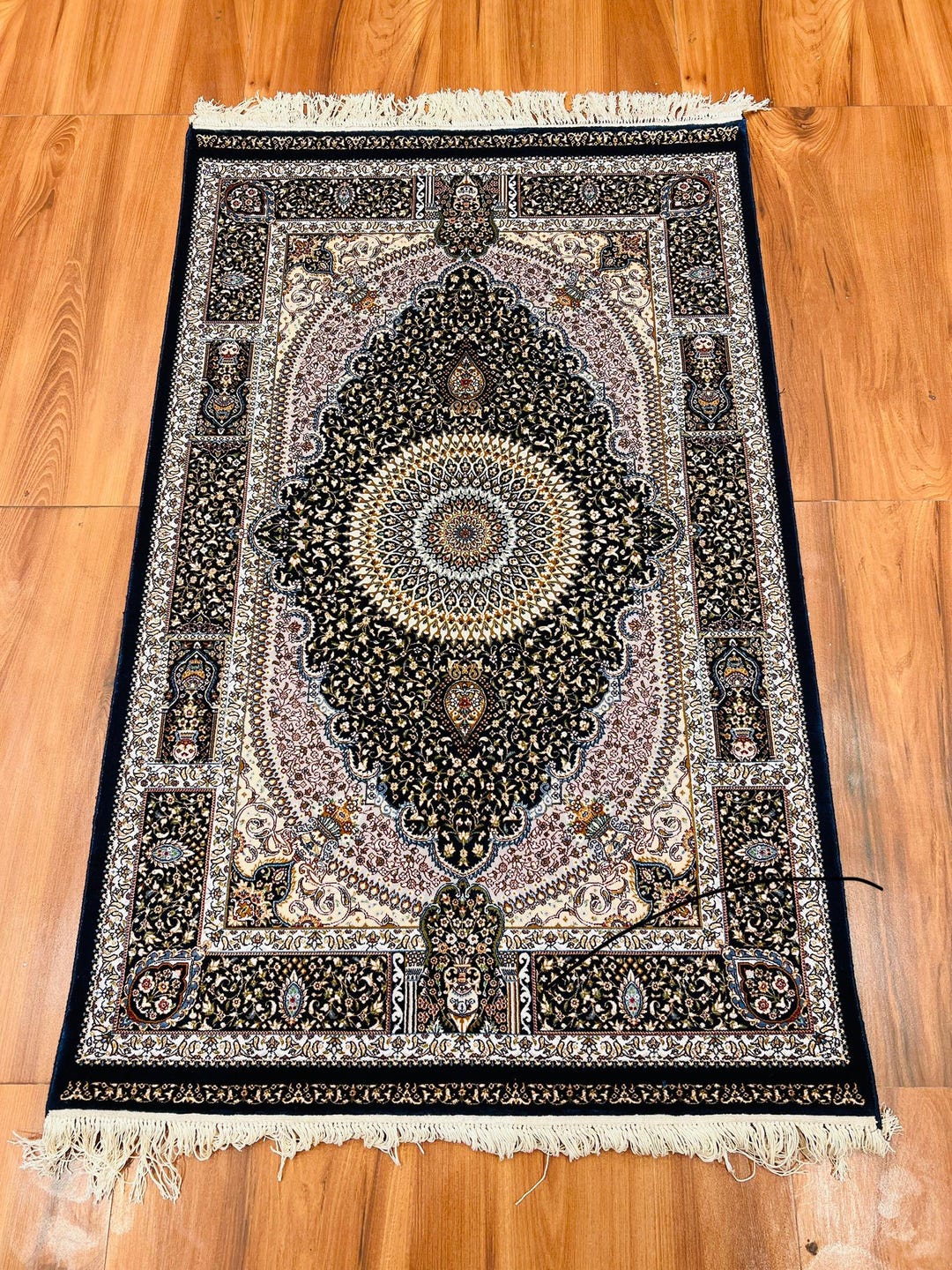 Pure Silk Turkish Look Area Rug for Bedroom - Soft Oriental Place ...