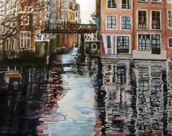 Houses Amsterdam Print From Original Watercolour, Holland