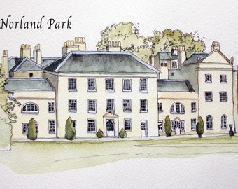 Houses From Jane Austen Books Print a Giclee From Original Watercolour