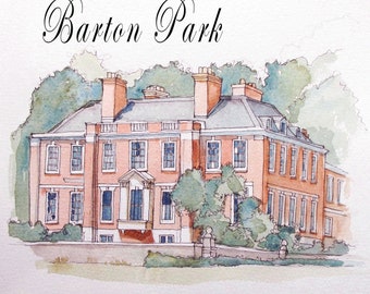 Houses From Jane Austen Books Print a Giclee From Original Watercolour