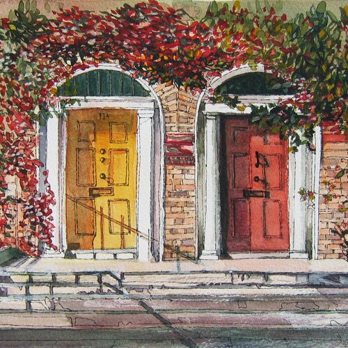 Dublin Houses Print From an Original Drawing and Painting Etsy