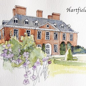 Houses From Jane Austen Books Print a Giclee From Original Watercolour