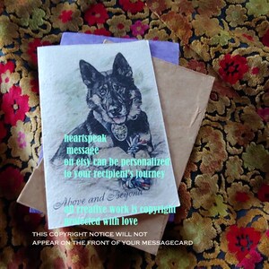 above and beyond  /tribute card/police dog card/unique empathy condolence cards/K9