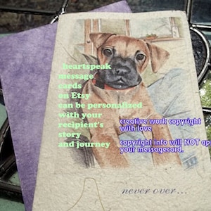 never over... personalize/boxer dog cards/ love my boxer/brown dog/ storybook/sentimental cards/unique empathy condolence cards pet poem