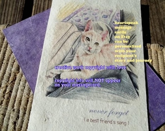 never forget ...personalize/ buff tabby cat / love cat / storybook /sentimental/unique empathy condolence cards/pet poem