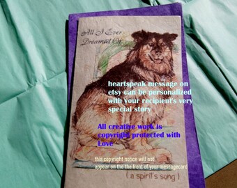 All I Ever Dreamed Of .. personalize /Shepherd Chow Mix/ Mix Shepherd/ storybook /sentimental/unique empathy condolence cards/ pet poem
