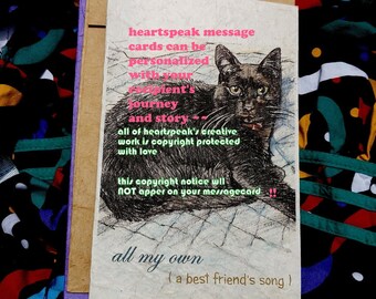 all my own .../ black cat/ choose an image/sentimental/personalize/unique empathy condolence pet poem