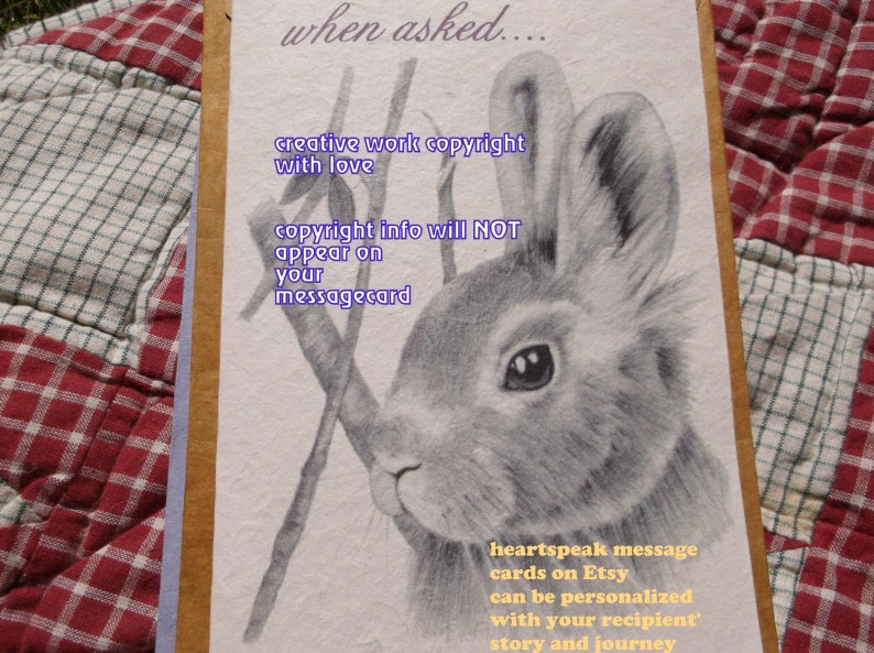 When Asked/personalize / Bunny Rabbit Cards /storybook Cards/unique ...