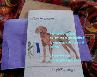 Best in Know.. personalize /Vizsla/ love my Vizsla/ storybook /sentimental cards/unique empathy condolence cards/ pet poem
