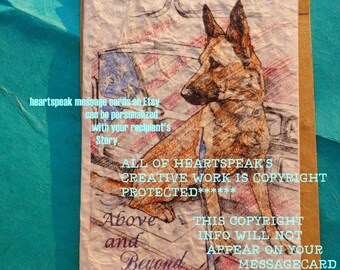 above and beyond  /tribute card/police dog card/unique empathy condolence cards/K9