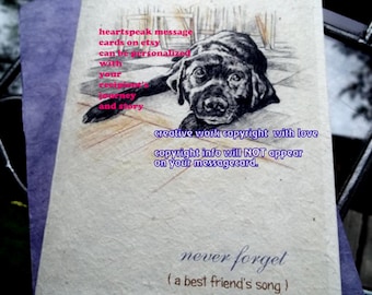 never forget...personalize / black lab /LabradorRetriever/storybook /sentimental/unique empathy condolence /pet sympathy/pet cards pet poem