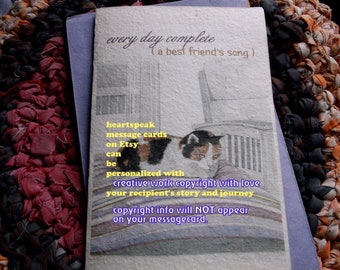 every day complete/personalize/ calico cat / journey /sentimental /storybook/unique empathy condolence cards pet poem