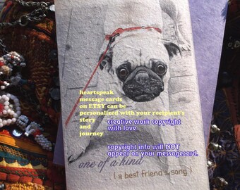 one of a kind...personalize/ pug / love my pug /storybook/rainbow bridge/ /unique empathy condolence /pet sympathy/pet cards pet poem