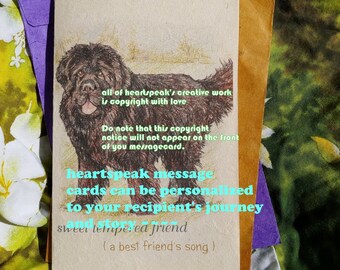 sweet tempered friend ... personalize/Newfoundland / love my Newfie/ Black Newfounland //unique empathy condolence cards/pet poem