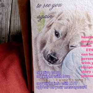 tragic death card/ to see you again /personalize/rainbow bridge/rainbow bridge/storybook/unique empathy condolence cards