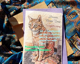 dream, come true  .... personalized/orange tabby/ginger tabby/sentimental/choose another image/ pet poem/condolence/empathy/ novel/