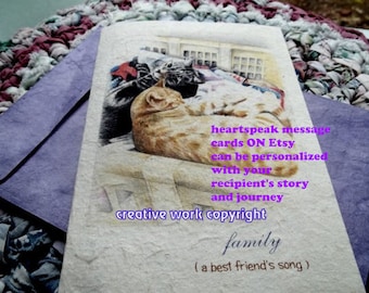 family ( a best friend's song )storybook/personalize//sentimental cards/unique empathy condolence cards pet poem