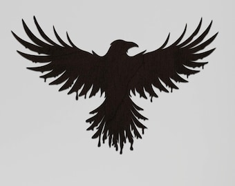 Raven Wooden Wall Art, Crow Wall Decor, Halloween Decor, Gothic Home Decor, Crow Wall Art, Gothic Raven Wood Panel, Wooden Raven Silhouette