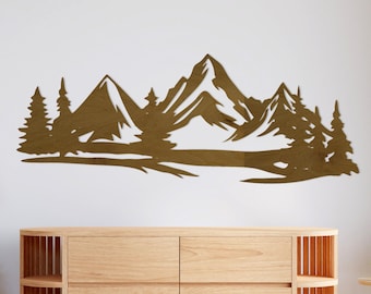 Mountain Wall Decor, Mountain Wood Wall Decor, Wooden Mountain Wall Decor, Mountain And Tree Art, Mountain Wall Art, Mountain Wood Wall Art