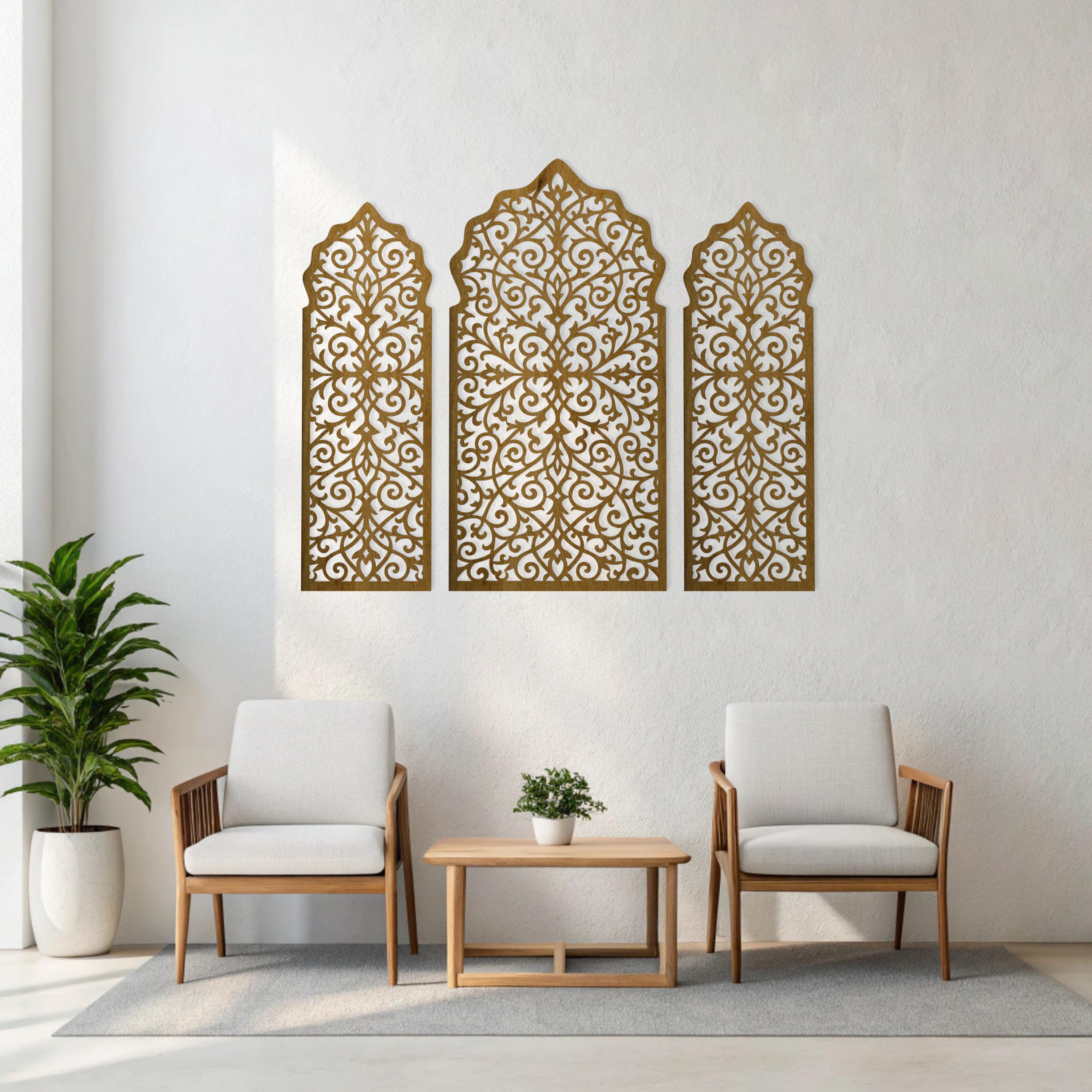 Moroccan Wood Panels, Lattice Decorative Panels, Arabic Windows Wall ...