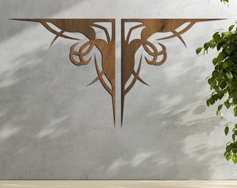 Wood Corner Onlay, Decorative Inside Corner Accent, Trim Corner Decoration, Decorative Wall and Furniture Appliques, Wood Scroll Corners