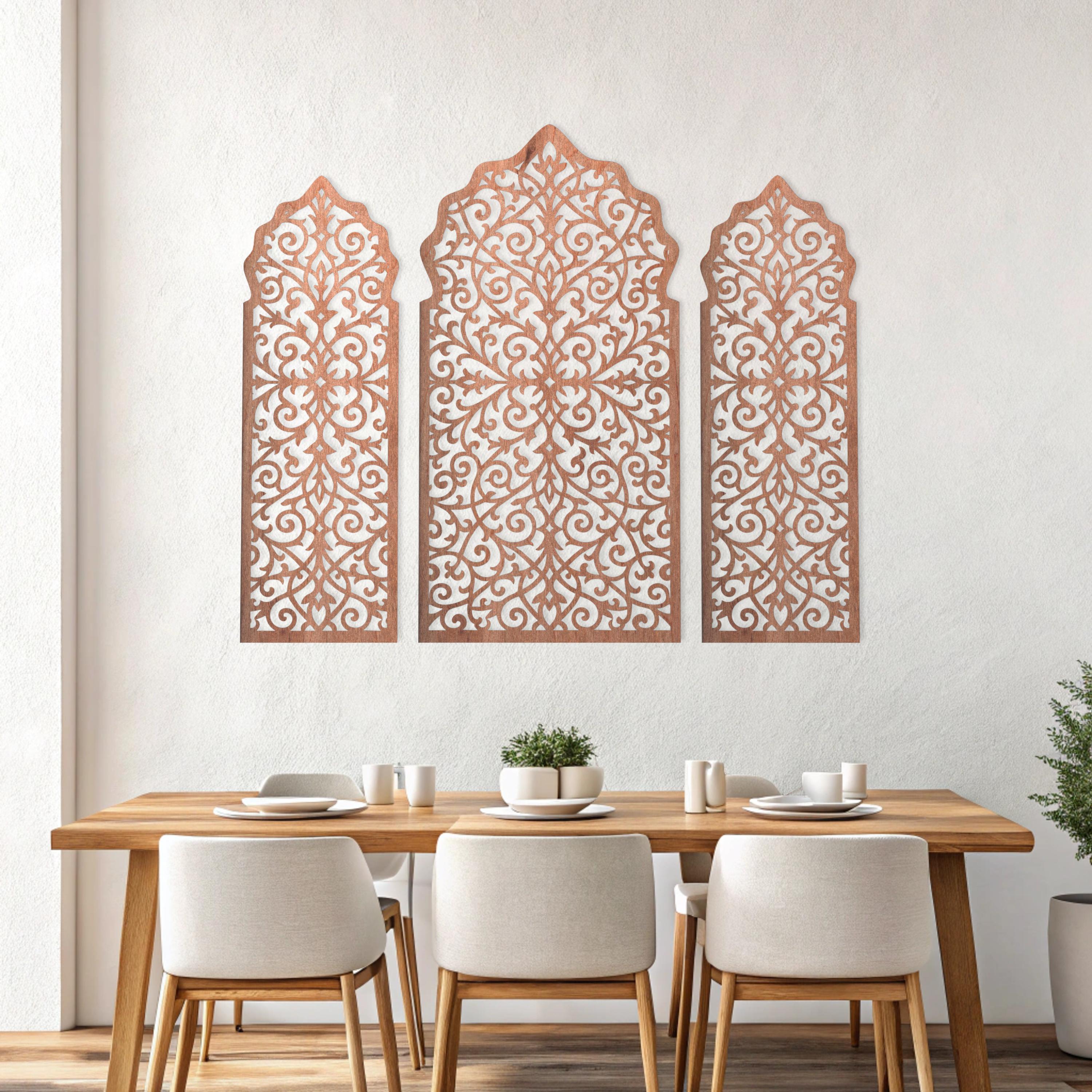 Moroccan Wood Panels, Lattice Decorative Panels, Arabic Windows Wall ...