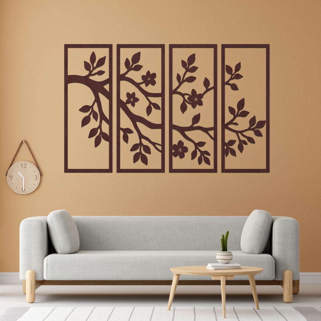 Tree Branch Wall Decor, Tree Branch Wall Art, Tree Branch Wall Art Set ...
