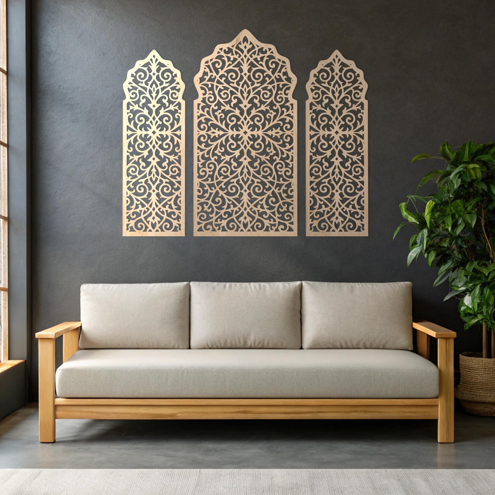 Moroccan Wood Panels, Lattice Decorative Panels, Arabic Windows Wall ...