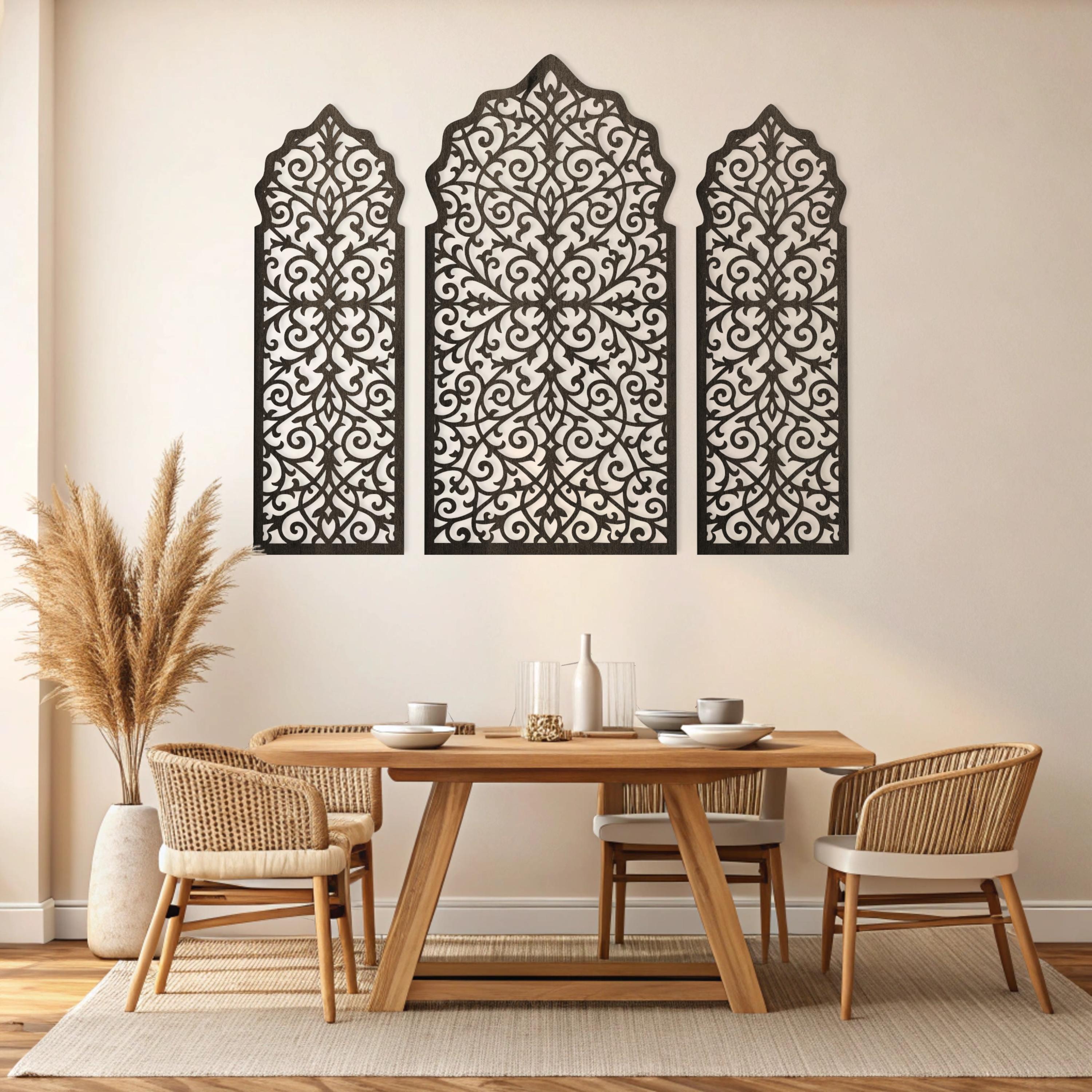 Moroccan Wood Panels, Lattice Decorative Panels, Arabic Windows Wall ...