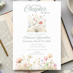 A New Chapter Baby Shower Invitation, Storybook Baby Shower, Story Book Baby Theme, Editable Template, Printable Invite
