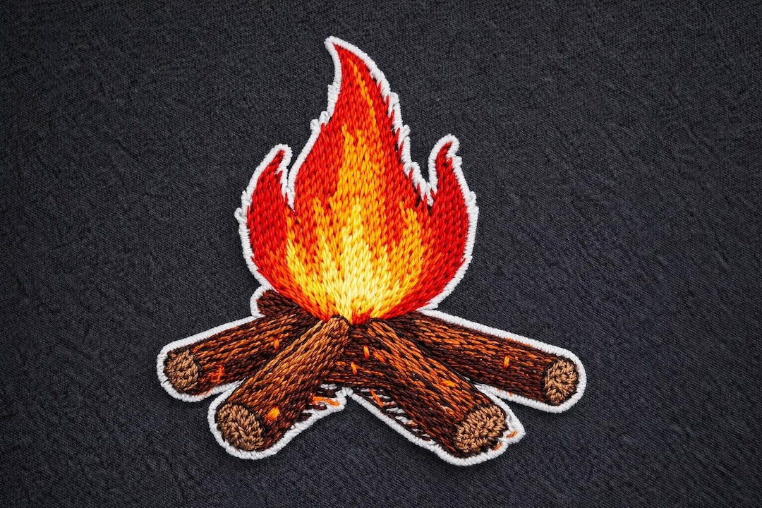 Campfire Embroidery Design | Fire Flame Machine Embroidery File ...