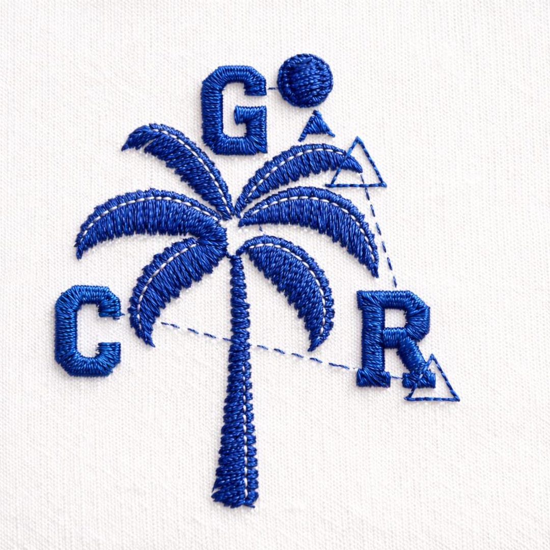 Floral Palm Tree GRC Logo Embroidery Design | Tropical Monogram ...