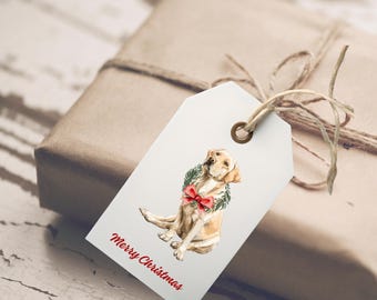 Customizable Labrador Retriever Christmas Gift Tags
