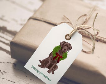 Customizable Christmas Labrador Retriever Gift Tags