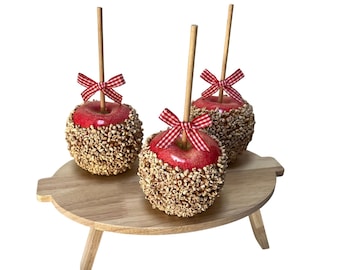 Fall Carmel Apple Tiered Tray Decor, Faux Halloween Caramel Apple with Nuts, Autumn Fake Apple Decor