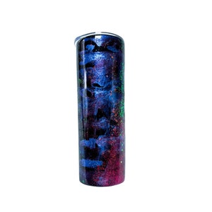 Glitter Galaxy Tumbler, Sparkly Hot or Cold Travel Cup, Epoxy Free Glitter Tumbler with Straw, Mother’s Day Gift