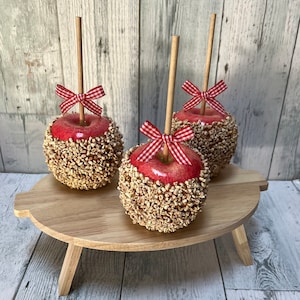 Fall Carmel Apple Tiered Tray Decor, Faux Halloween Caramel Apple with Nuts, Autumn Fake Apple Decor