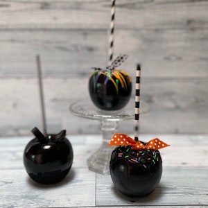 Halloween Poison Apple Tiered Tray Decor, Faux Halloween Apple, Individual or Set of 3