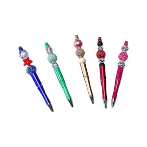 Beaded Black Ink Pens, Bubblegum Bead Pens, Journaling Pens, Gift Pens