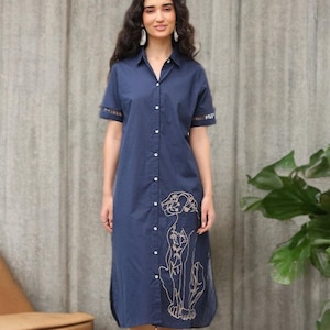 cotton safari shirt dress Maroon Handspun Cotton Midi Safari Shirt Dress with Belt 58" / Tall (5'7" and above)