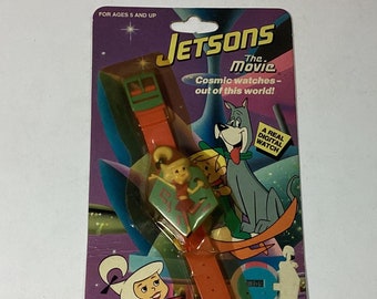 Reloj vintage de Los Supersónicos de 1990, película, reloj de cómic, reloj digital, tapa abatible, embalaje original, sin abrir.