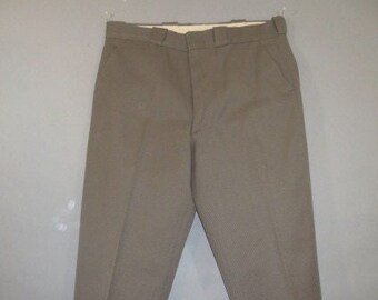 27 40s Pants Red Cotton Gabardine Insulated Trousers High Waist 