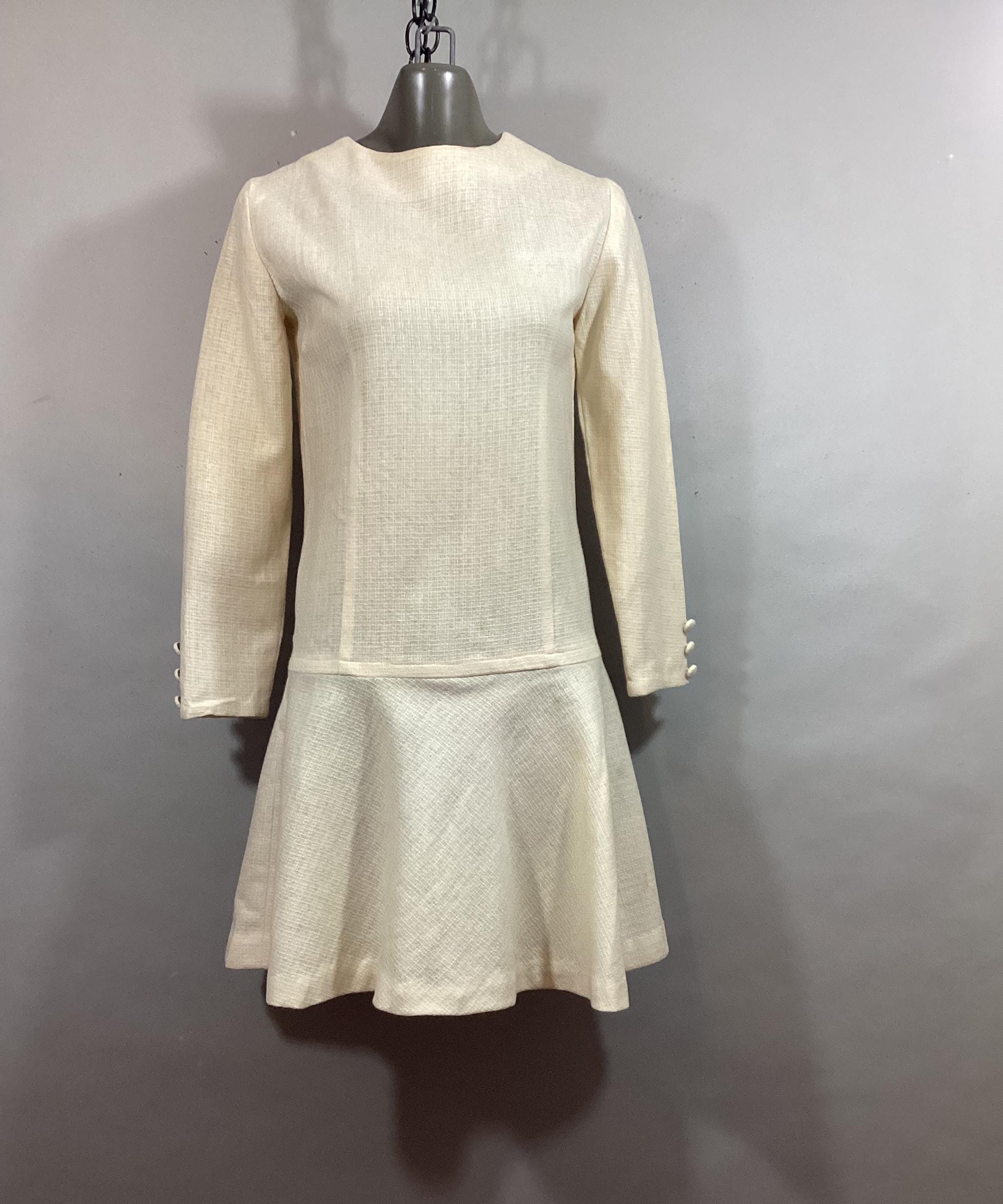 sachin and babi light blue dress Motel Movan White Cotton Drop Waist Ruffle Mini Dress main image 1