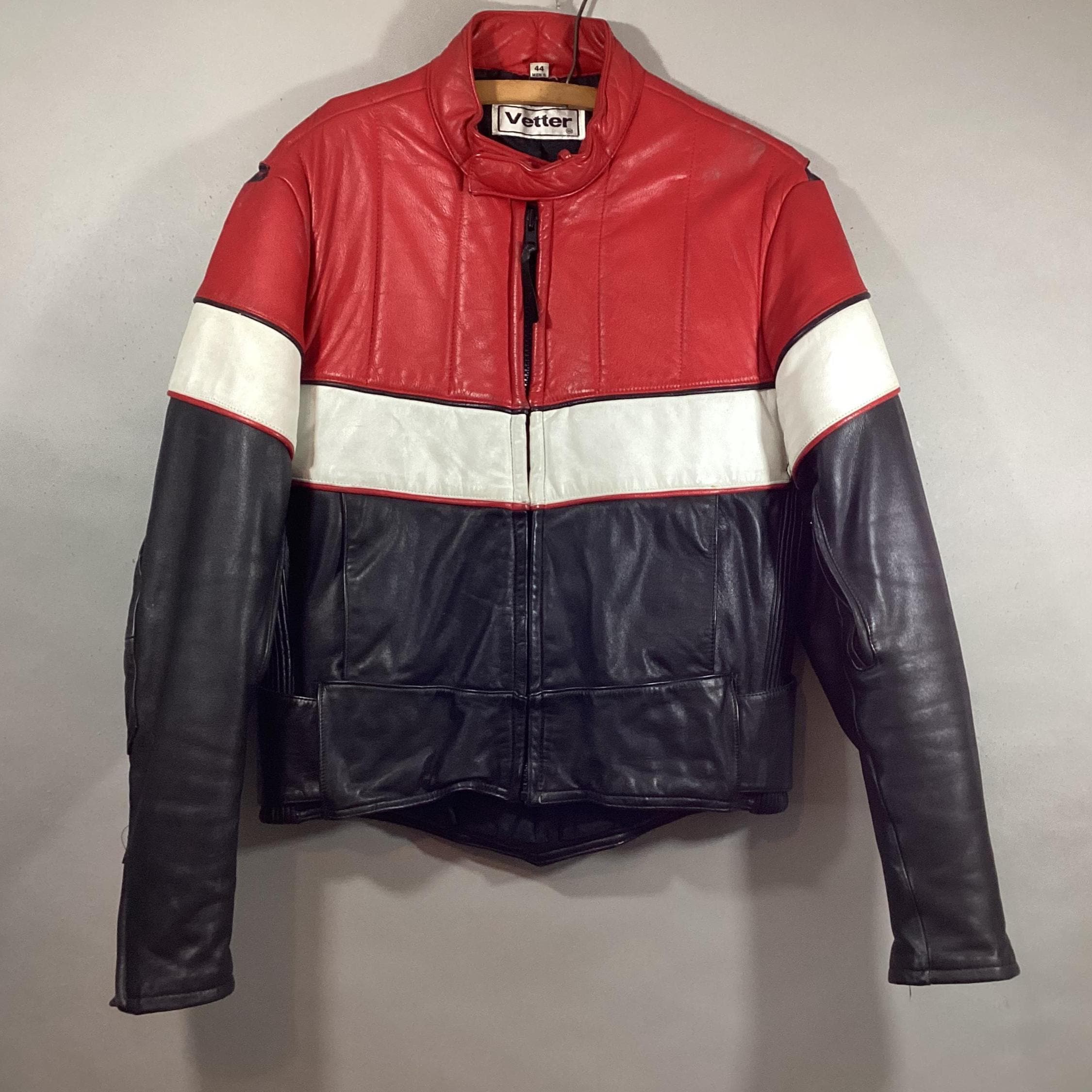 VETTER Heavy Leather Jacket, Motorcycle Racing, Padded Elbows