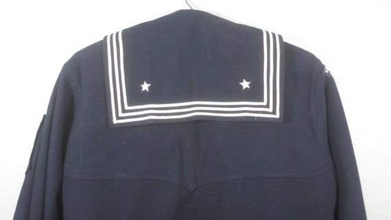 Vintage Viet Nam Era Navy Jumper, Wool Flannel Na… - image 7